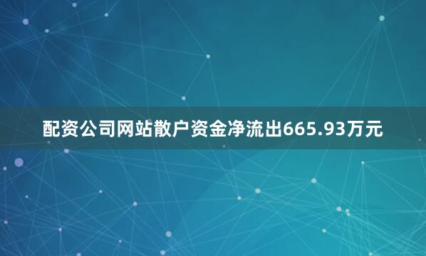 配资公司网站散户资金净流出665.93万元